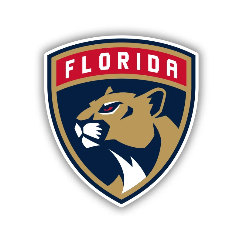 Florida Panthers - Shield With Panther - Iron On DTF Transfer - Custom Size