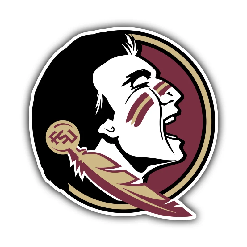 Florida State Seminoles - Guy with Feather - Iron On DTF Transfer - Custom Size