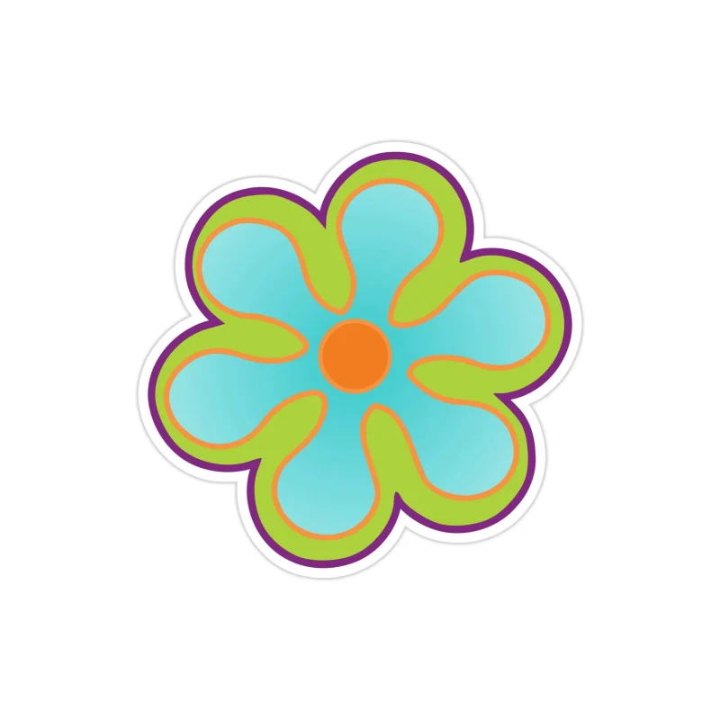Flower Full Color Vinyl Decal - Custom Size