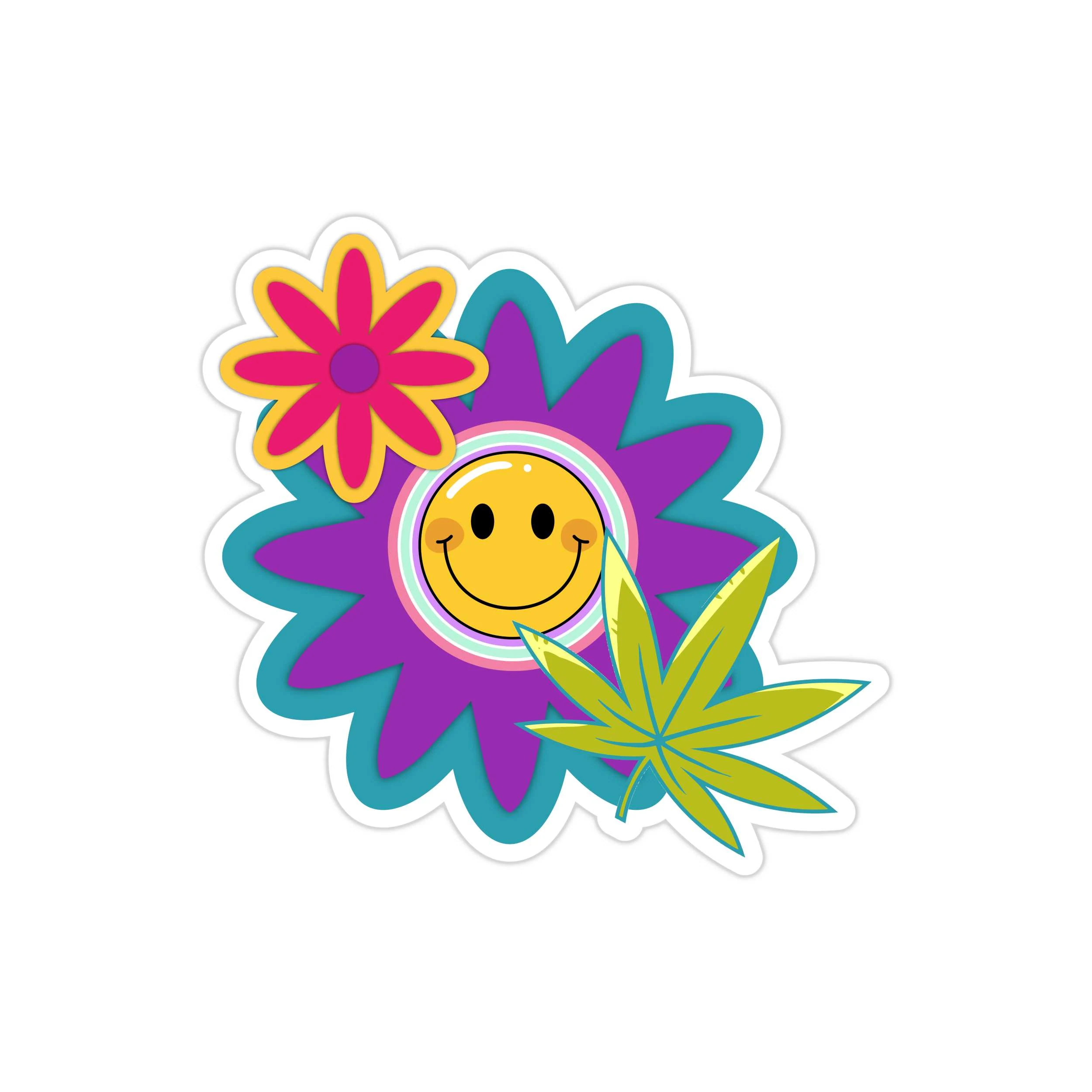 Flower Full Color Vinyl Decal - Custom Size