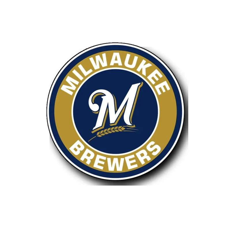 Milwaukee Brewers - Circle With Name and M - Full Color Vinyl Sticker - Custom Size