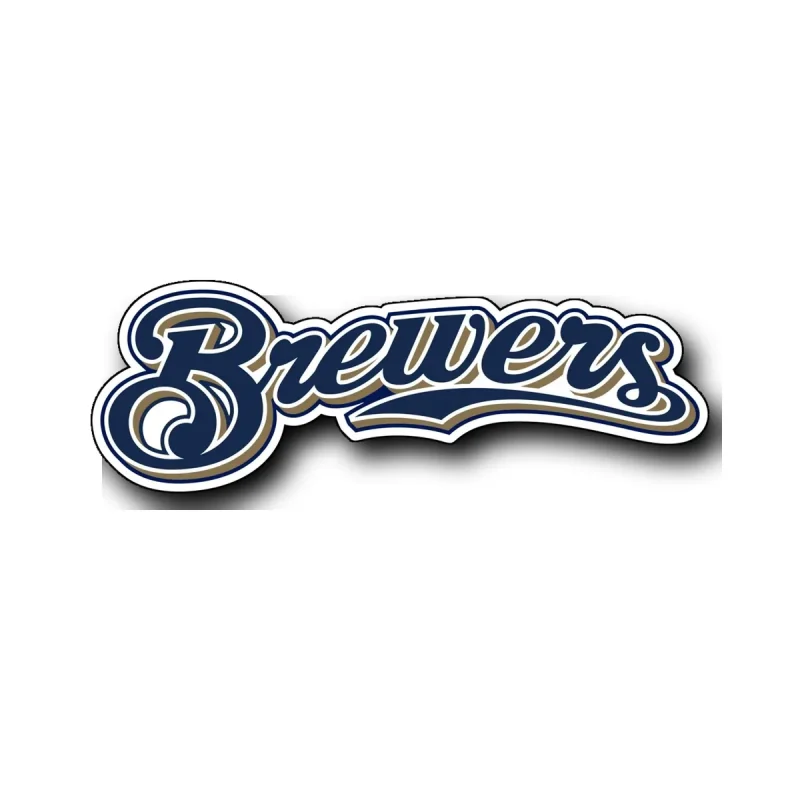 Milwaukee Brewers - Cursive Brewers - Full Color Vinyl Sticker - Custom Size