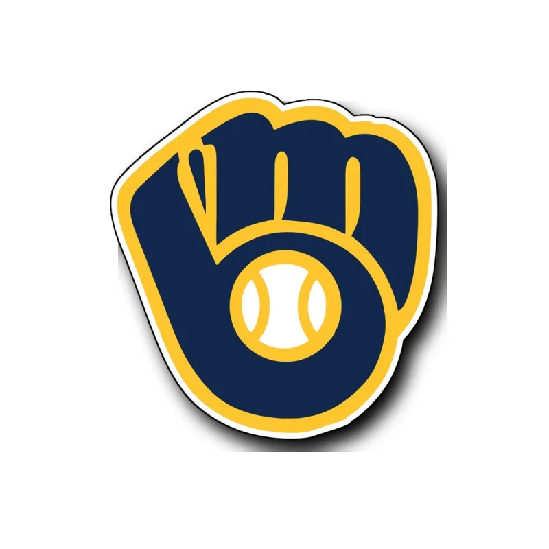 Milwaukee Brewers - Dark Blue Double Lines - Full Color Vinyl Sticker - Custom Size