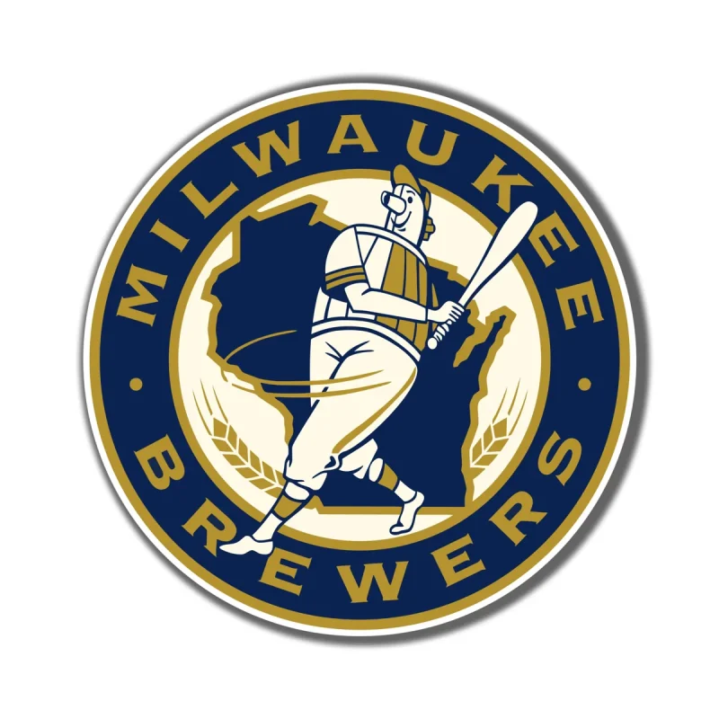 Milwaukee Brewers - Circle With Tin Man - Full Color Vinyl Sticker - Custom Size