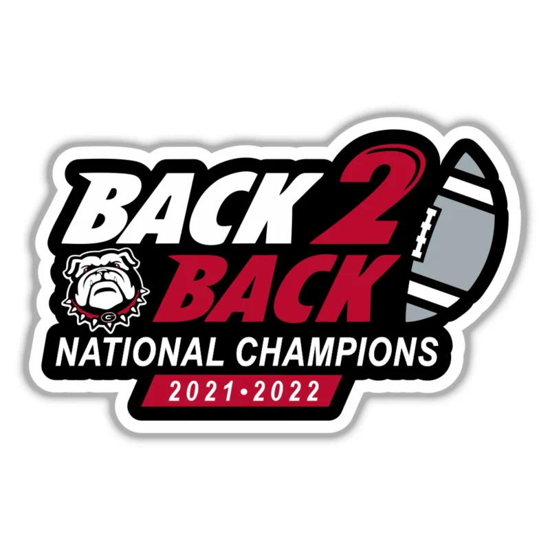 Georgia Bulldogs - Black Back 2 Back National Champions 2021-2022 - Temporary Tattoo