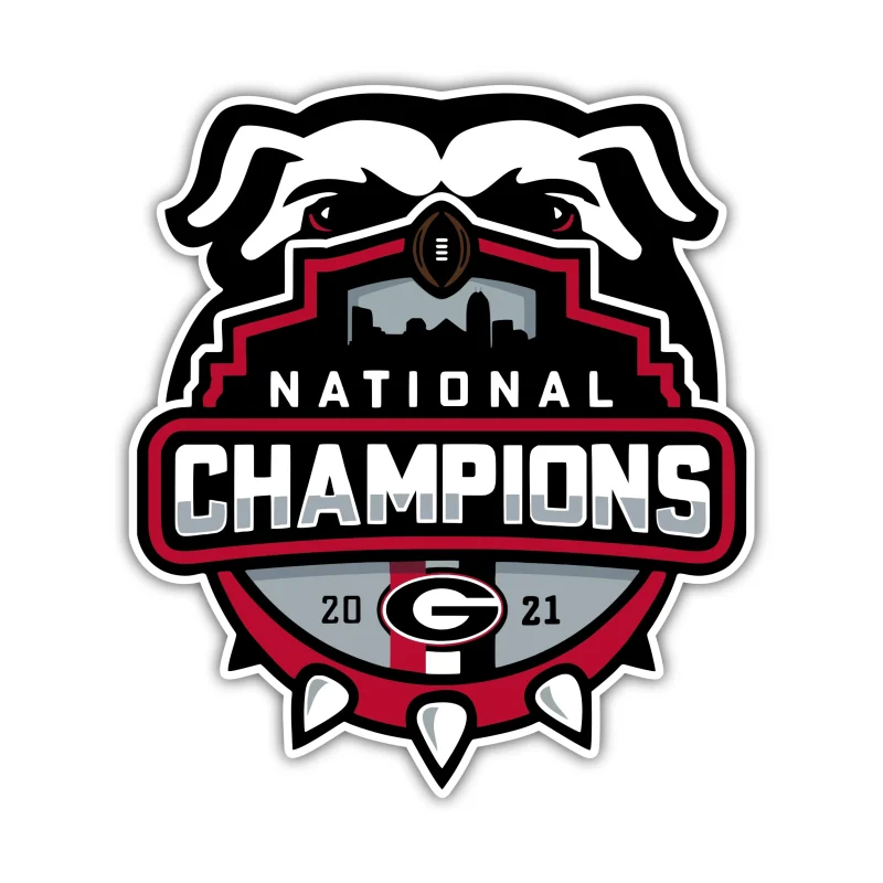 Georgia Bulldogs - National Champions 2021 with Bulldog - Iron On DTF Transfer - Custom Size