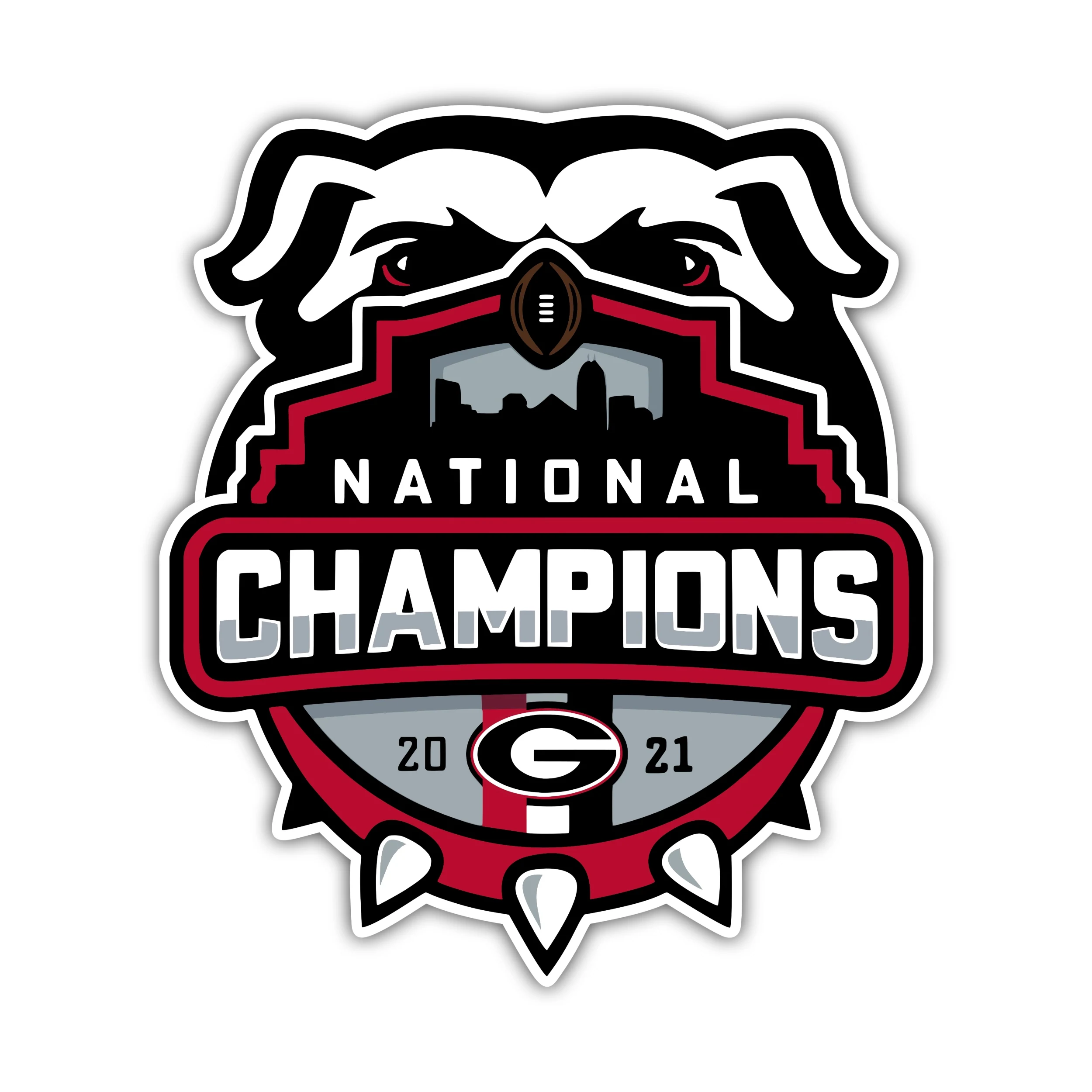 Georgia Bulldogs - National Champions 2021 with Bulldog - Iron On DTF Transfer - Custom Size