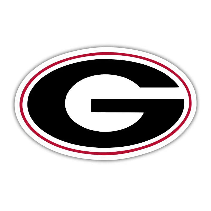 Georgia Bulldogs - Oval With Black G - Iron On DTF Transfer - Custom Size