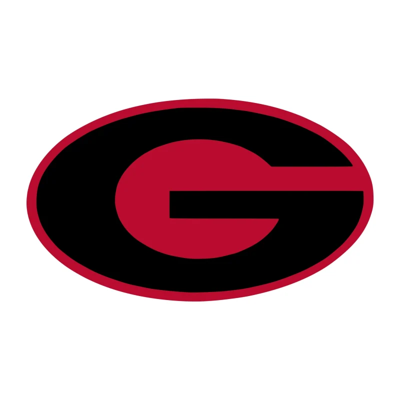 Georgia Bulldogs - Red Oval with Black G - Iron On DTF Transfer - Custom Size