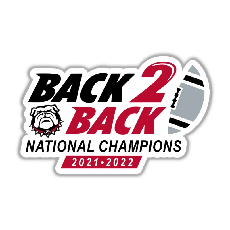 Georgia Bulldogs - White Back 2 Back National Champions 2021-2022 - Iron On DTF Transfer - Custom Size