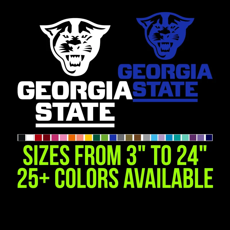 Georgia State Panthers Vinyl Decal - Custom Size