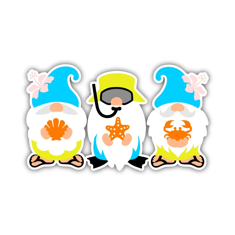 Gnomes Full Color Vinyl Decal - Custom Size