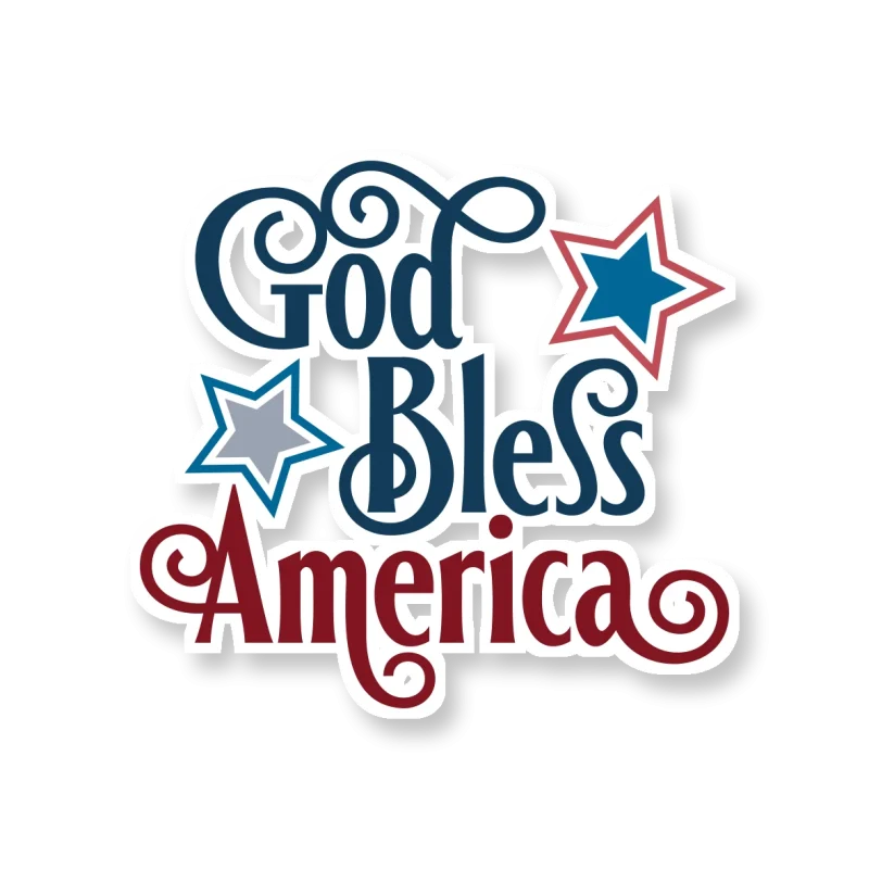 God Bless America - Full Color Vinyl Sticker - Custom Size