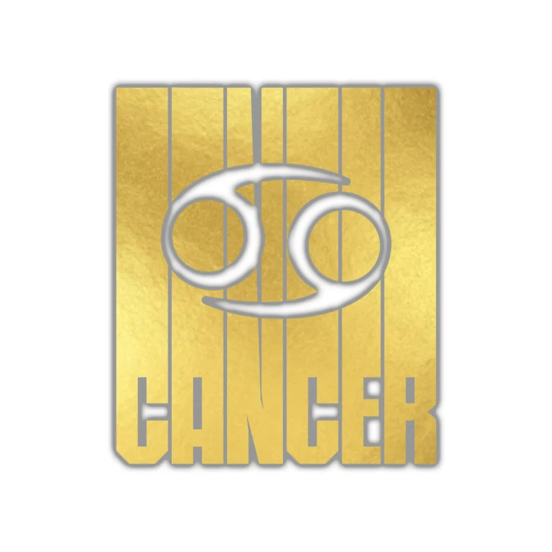 Gold Cancer - Full Color Vinyl Decal - Custom Size