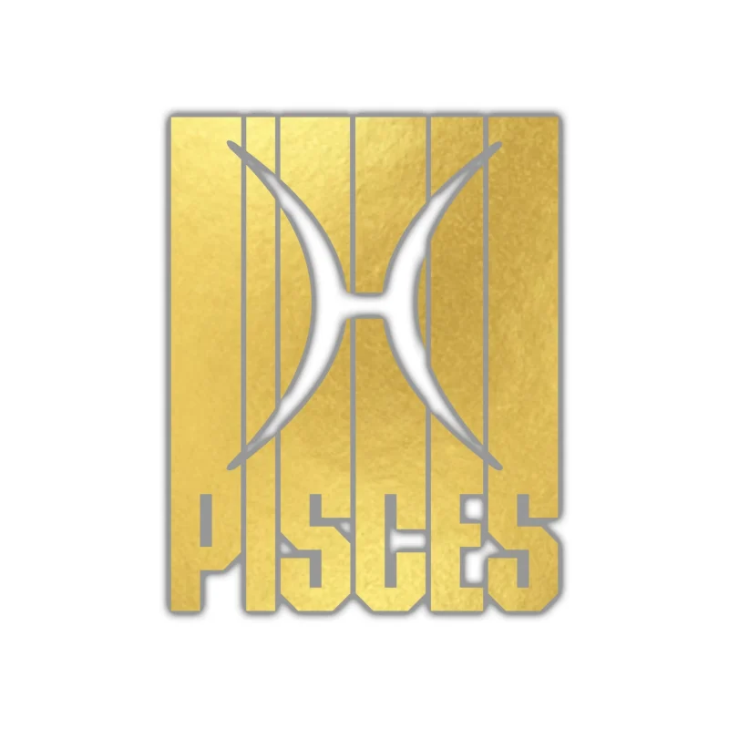 Gold Pisces - Full Color Vinyl Decal - Custom Size