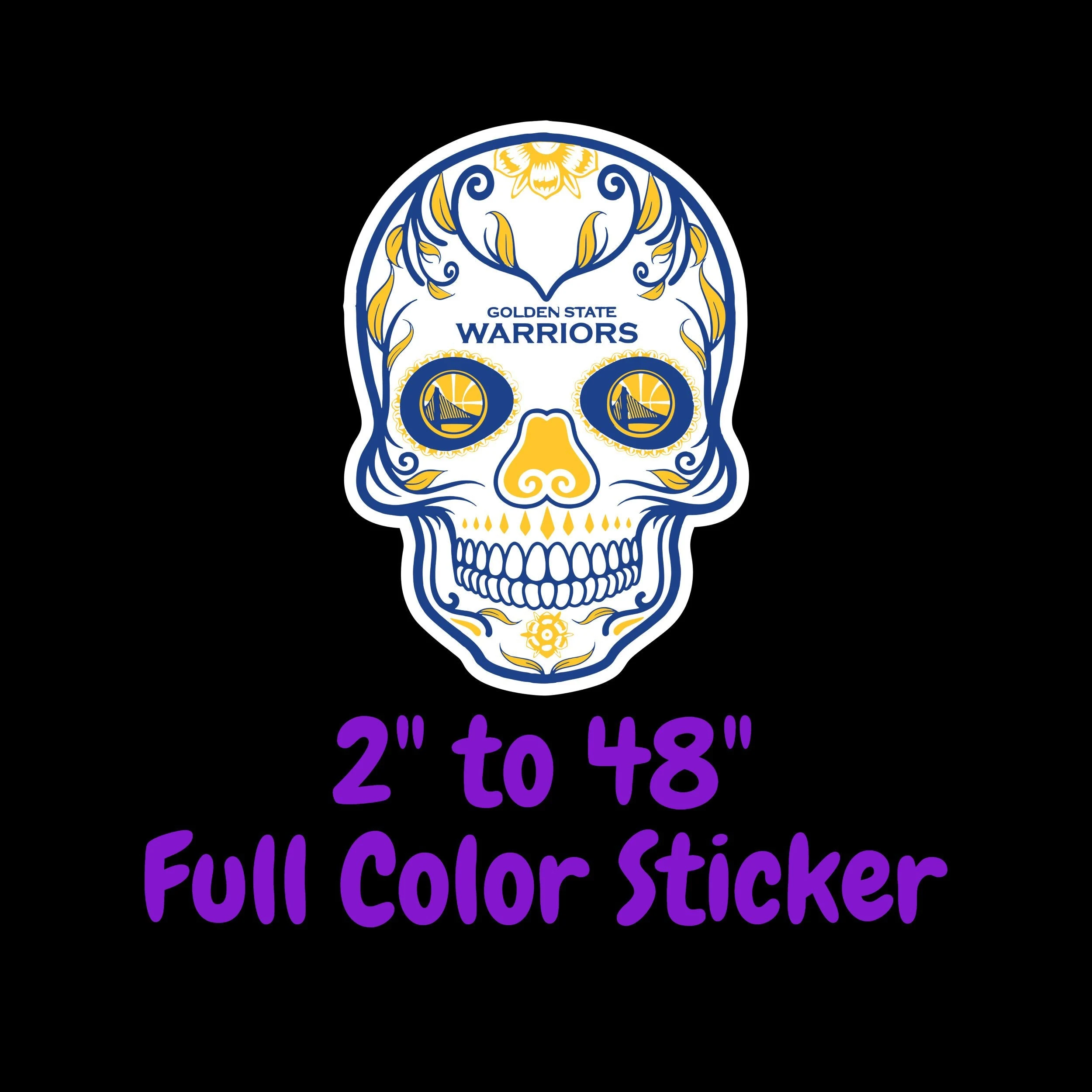 Golden State Warriors Full Color Vinyl Sticker - Custom Size