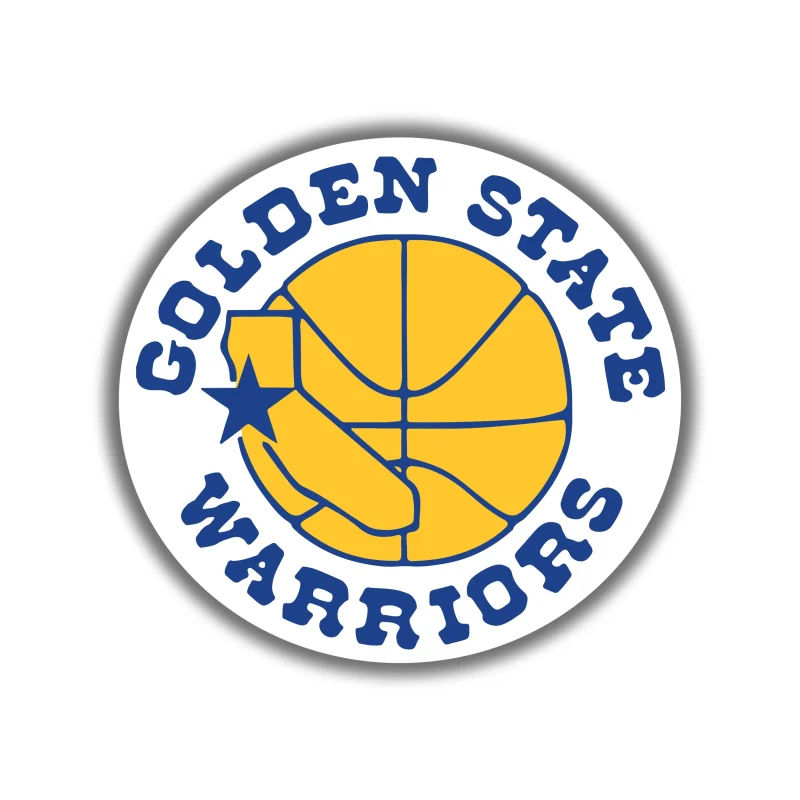 Golden State Warriors - White Circle With Yellow Basketball - Iron On DTF Transfer - Custom Size