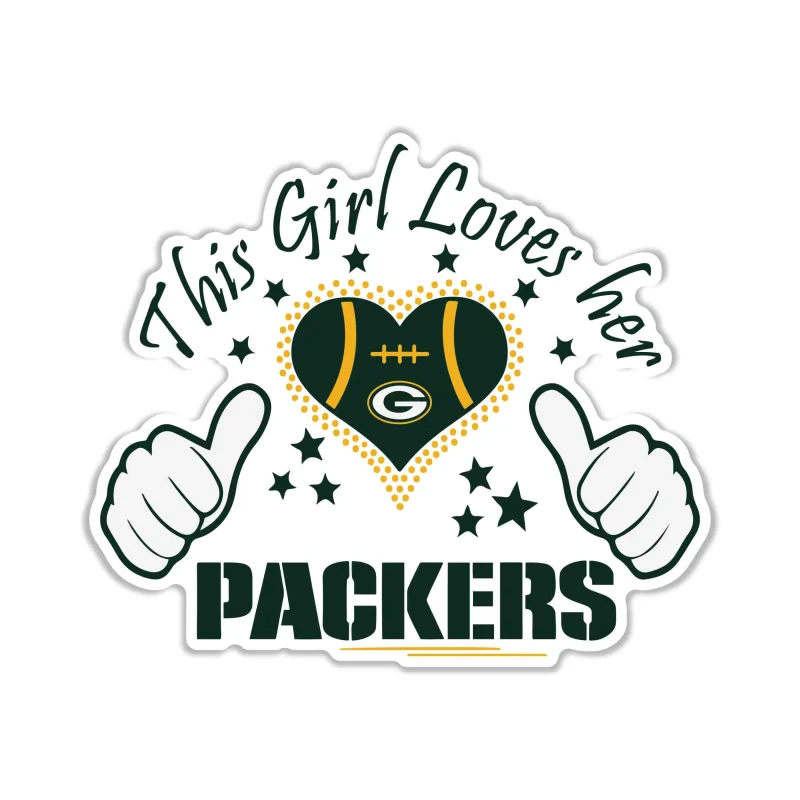 Green Bay Packers - Full Color Vinyl Sticker - Custom Size