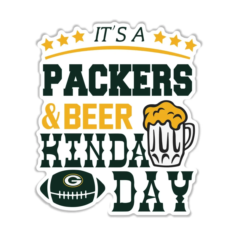 Green Bay Packers - Full Color Vinyl Sticker - Custom Size
