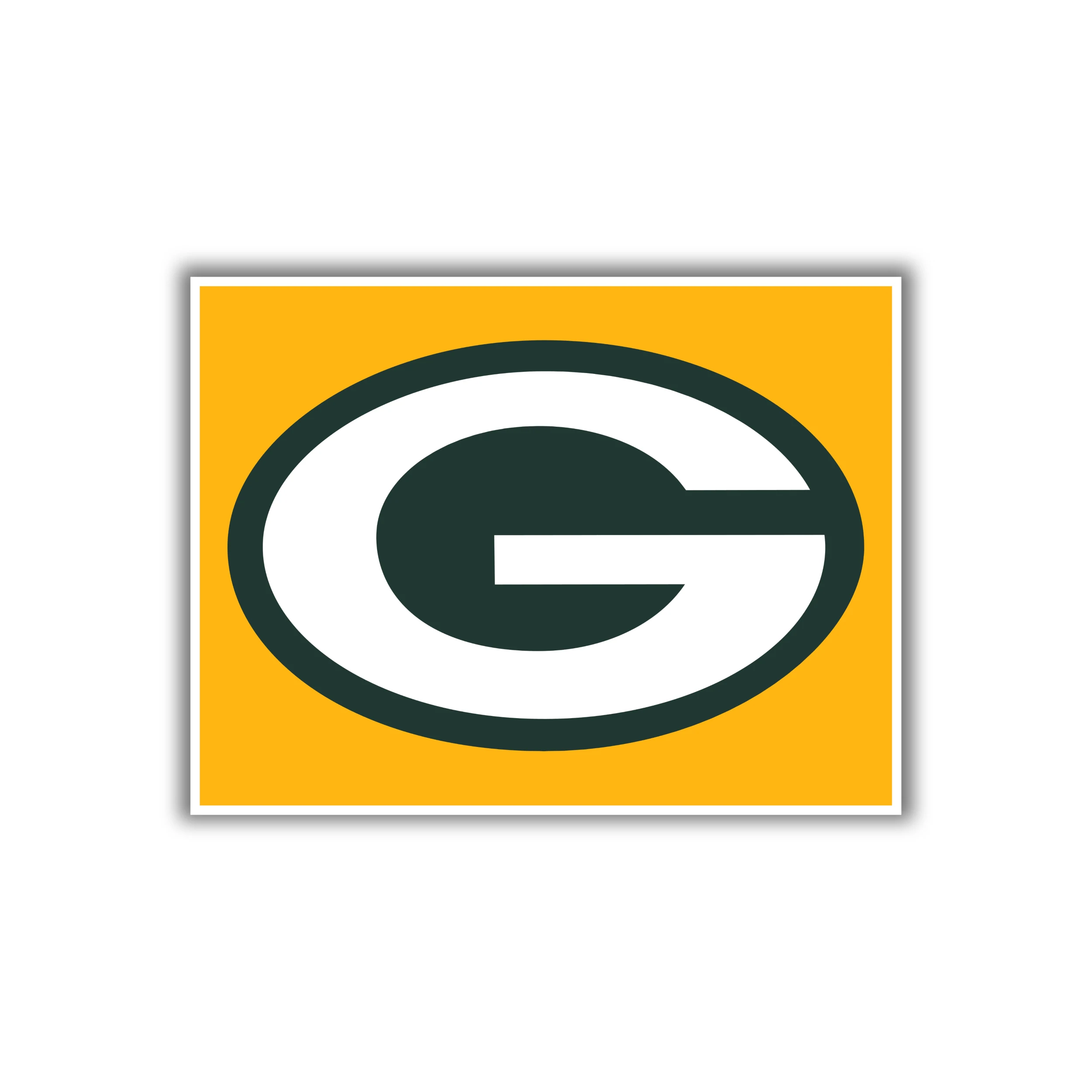 Green Bay Packers - G with Yellow Background - Iron On DTF Transfer - Custom Size