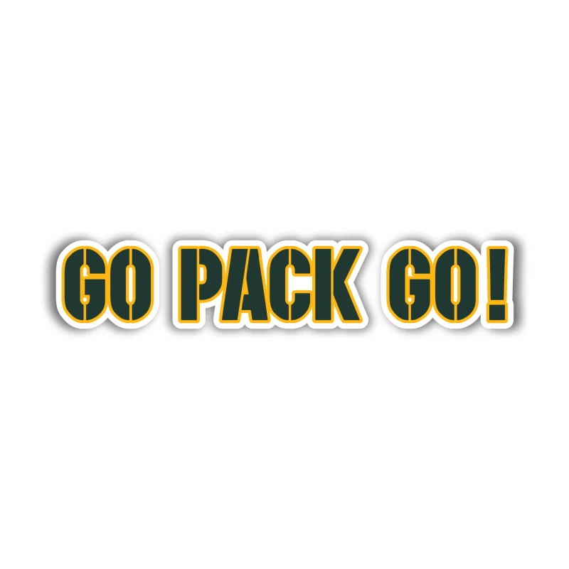 Green Bay Packers - Go Pack Go Lettering - Iron On DTF Transfer - Custom Size