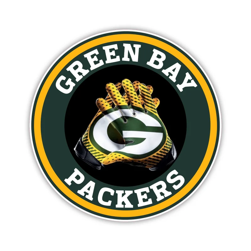 Green Bay Packers - Green Circle With Hands - Iron On DTF Transfer - Custom Size