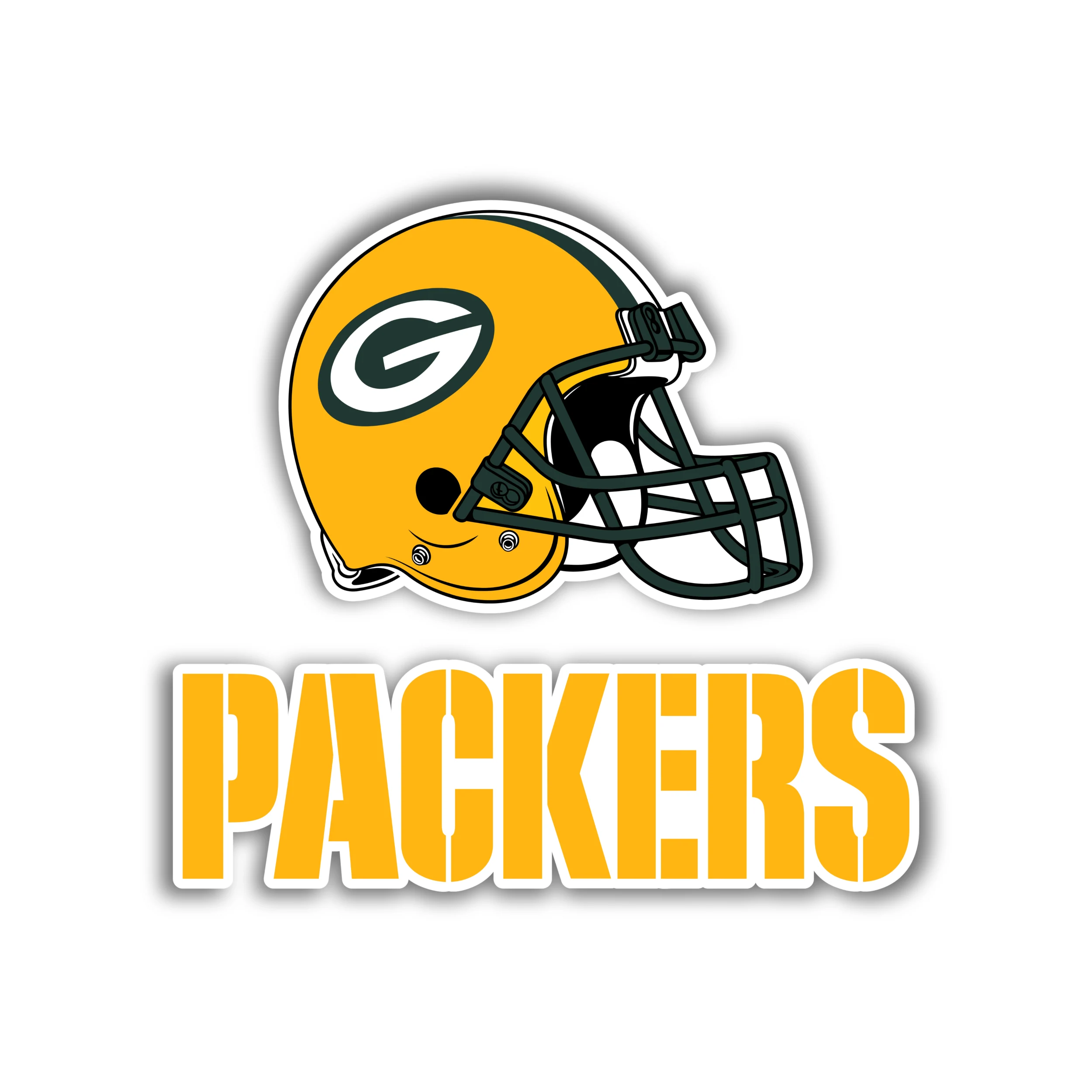 Green Bay Packers - Helmet with Name - Iron On DTF Transfer - Custom Size