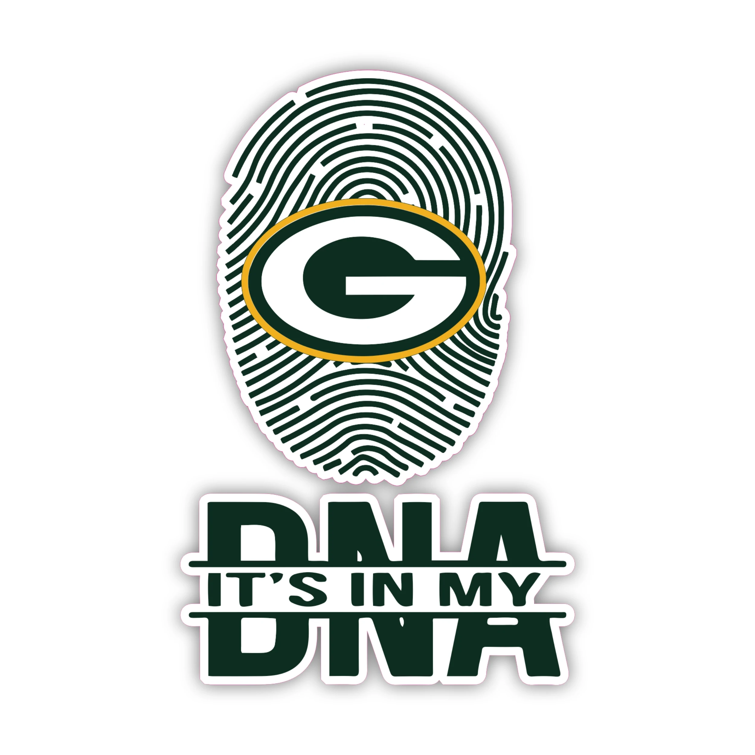 Green Bay Packers - It's In My DNA Fingerprint - Iron On DTF Transfer - Custom Size