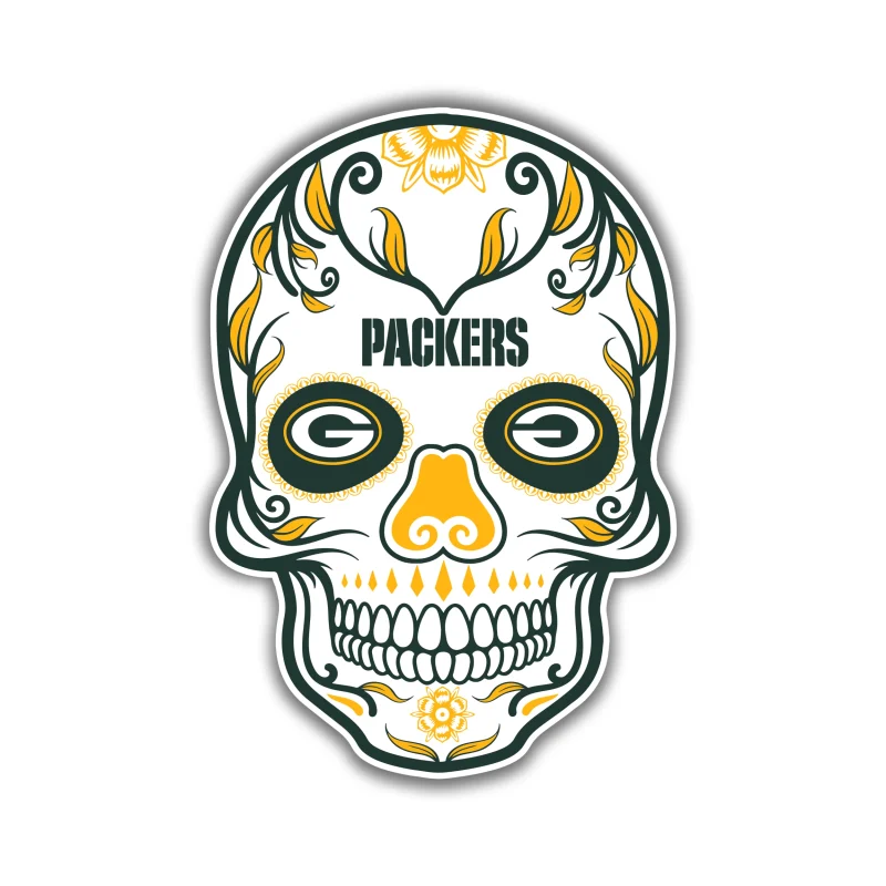 Green Bay Packers - Sugar Skull - Temporary Tattoo