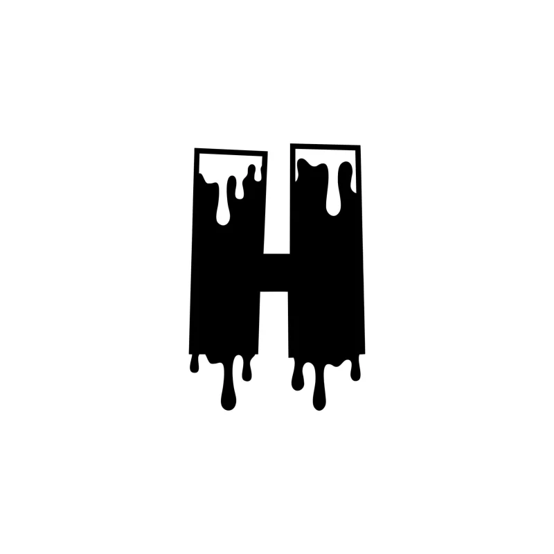 H - Alphabet - Vinyl Decal - Custom Size
