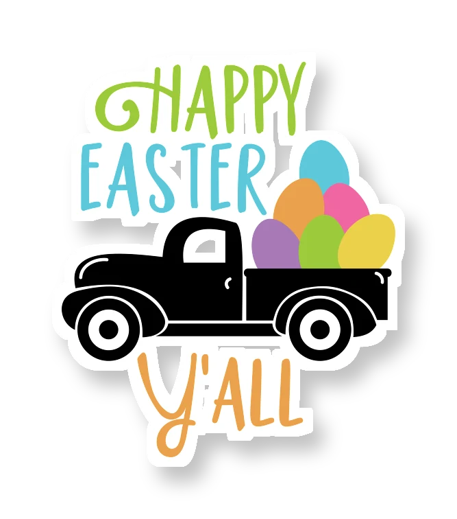 Happy Easter Yall - Iron On DTF Transfer - Custom Size