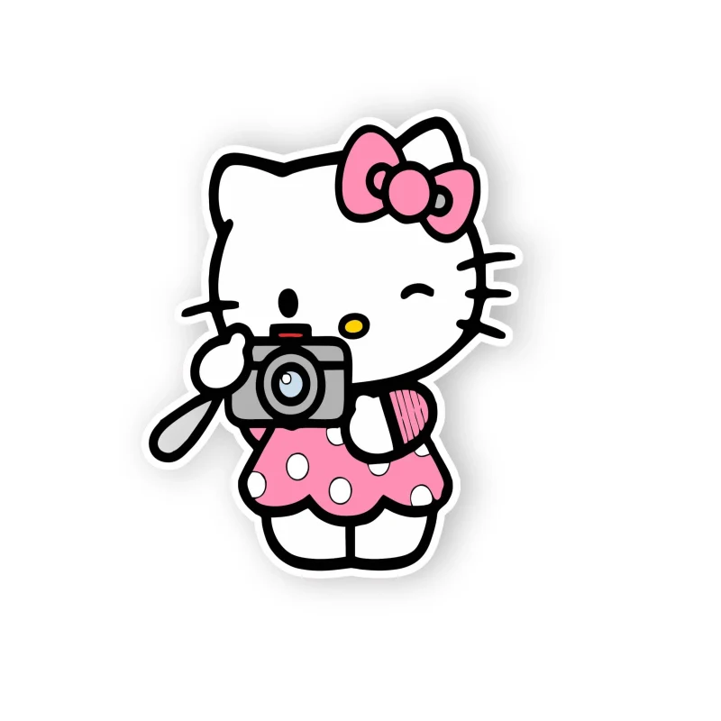 Hello Kitty - Full Color Vinyl Sticker - Custom Size