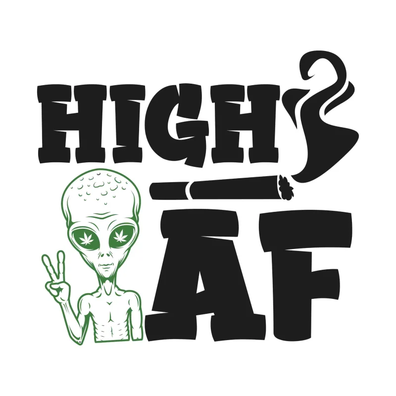 HIGH AF - Iron On DTF Transfer - Custom Size