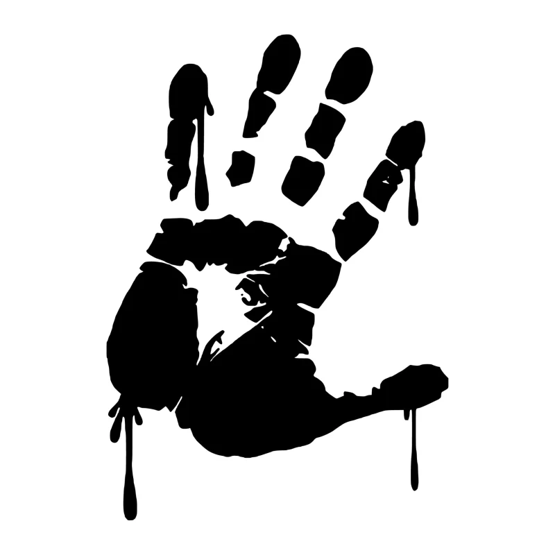 Horror- Bloody Hand- Vinyl Decal - Custom Size