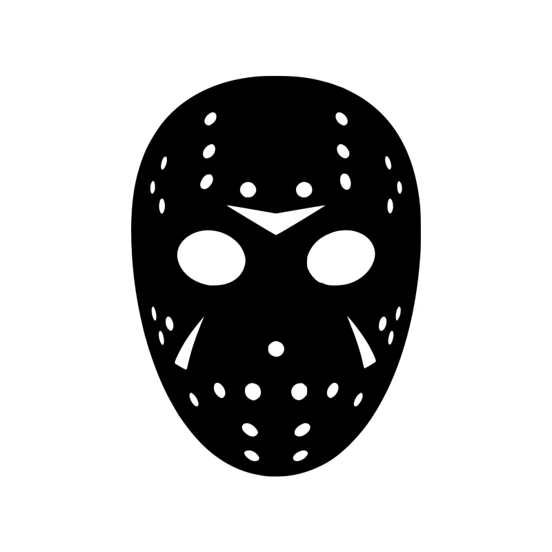 Horror- Jason Voorheese Mask- Vinyl Decal - Custom Size