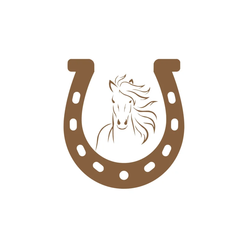 Horse And Horseshoe - Vinyl Decal - Custom Size