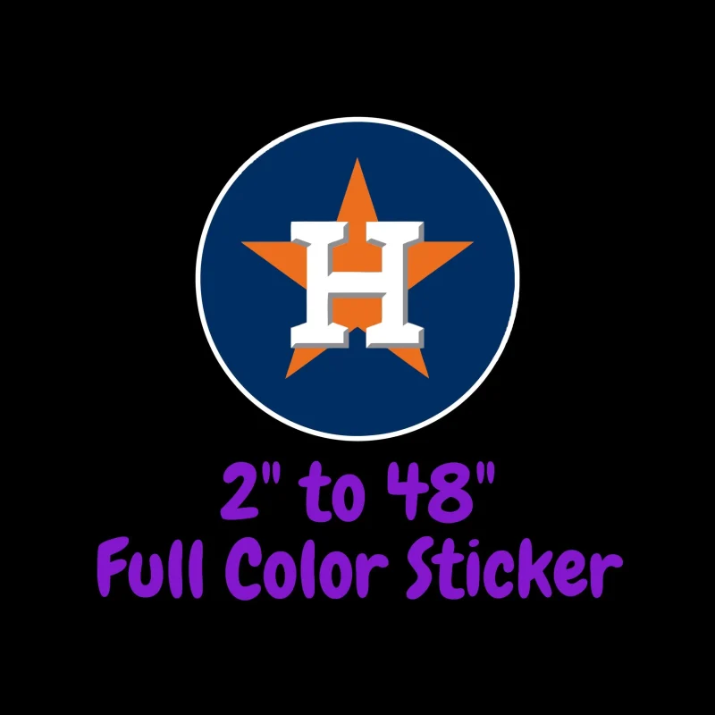 Houston Astros - Blue Circle - Full Color Vinyl Sticker - Custom Size