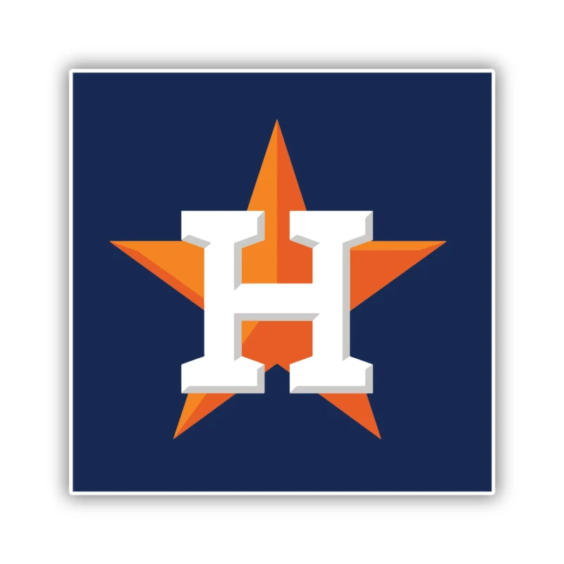 Houston Astros - Blue Square - Iron On DTF Transfer - Custom Size