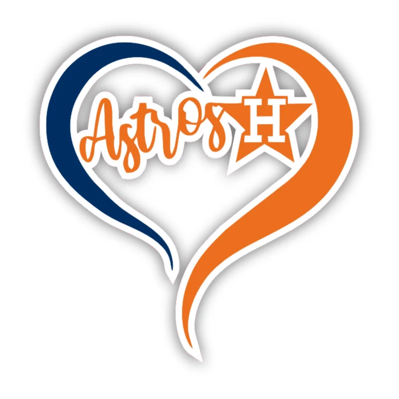 Houston Astros - Heart - Temporary Tattoo