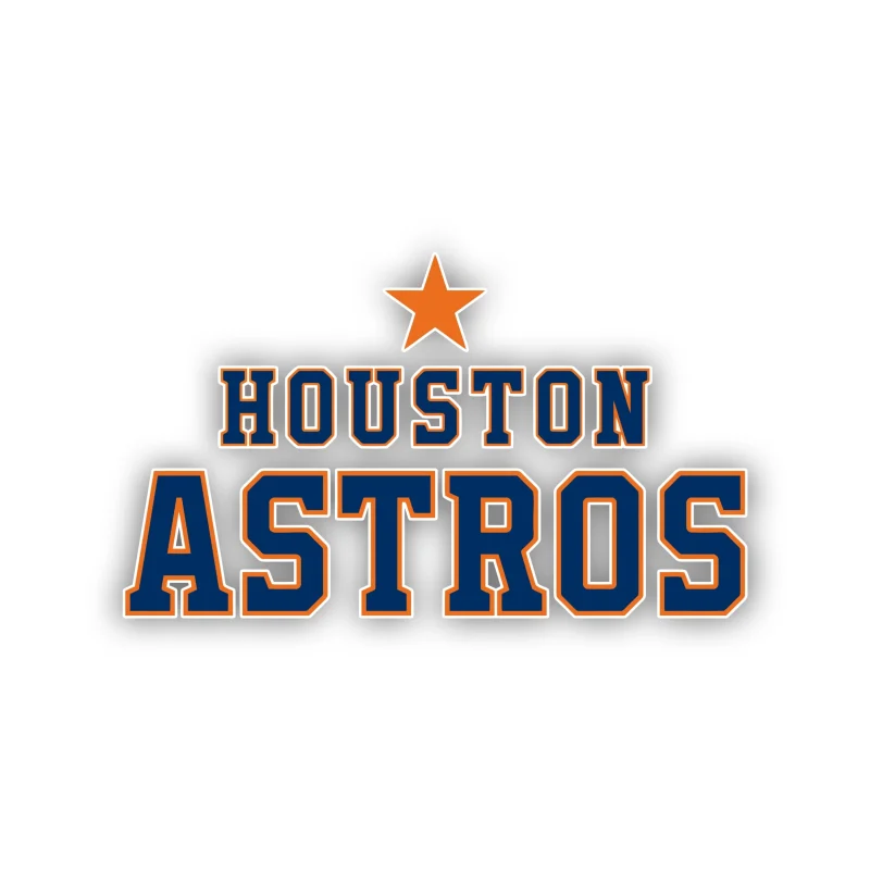 Houston Astros - Name With Star On Top - Iron On DTF Transfer - Custom Size