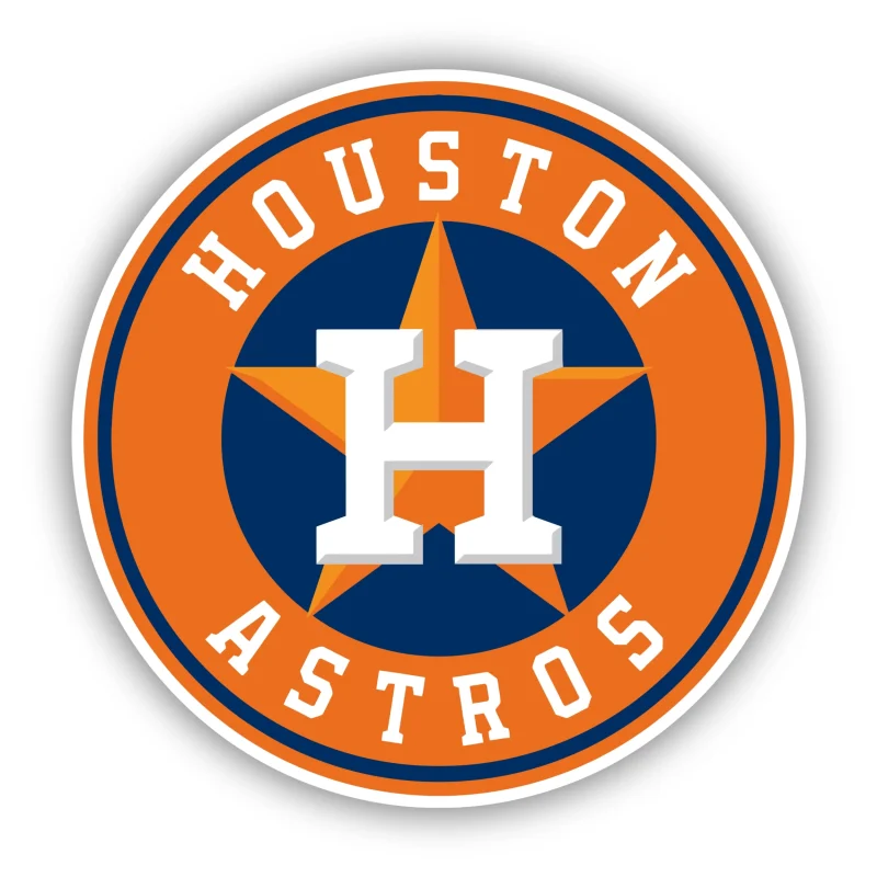 Houston Astros - Orange Circle With Name - Temporary Tattoo