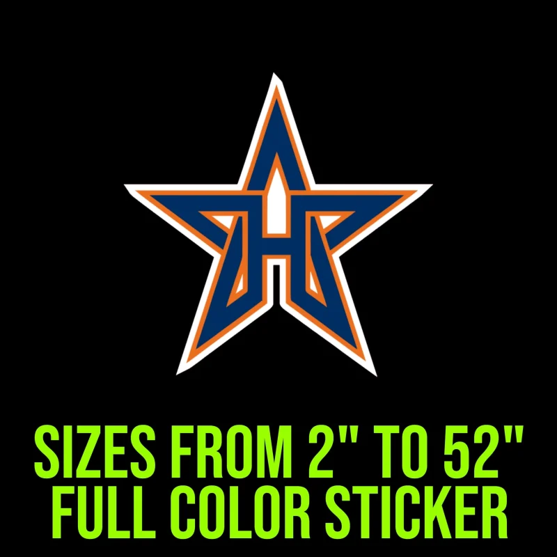 Houston Astros - Star - Full Color Vinyl Sticker - Custom Size