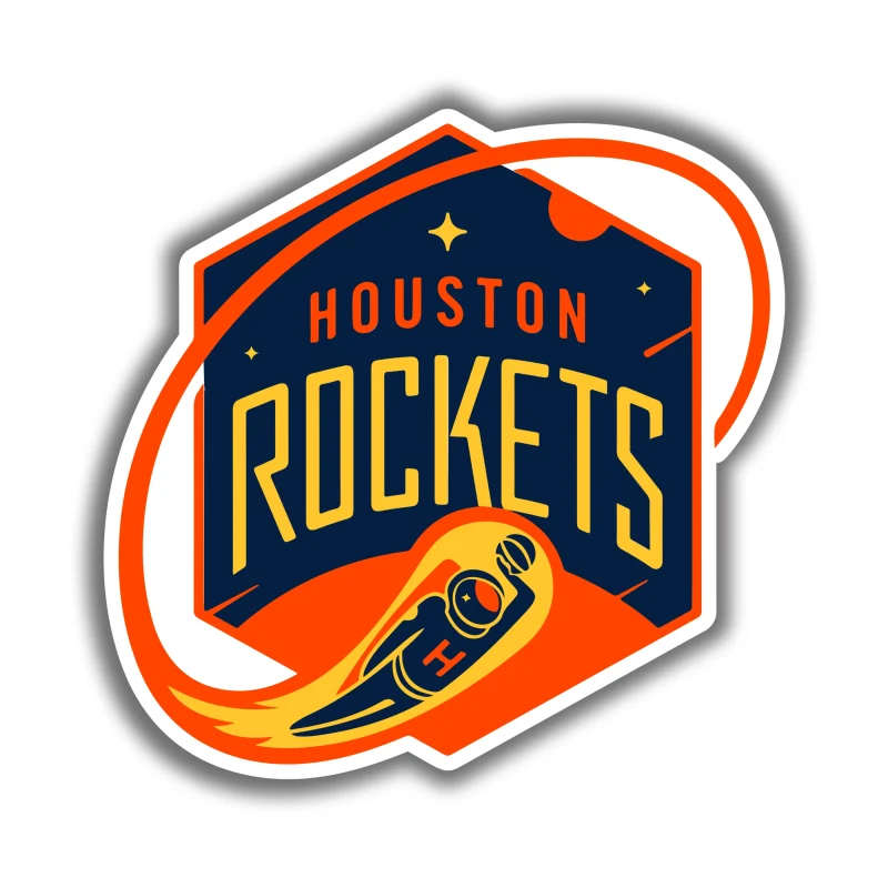 Houston Rockets - Blue Astronaut With Name - Iron On DTF Transfer - Custom Size