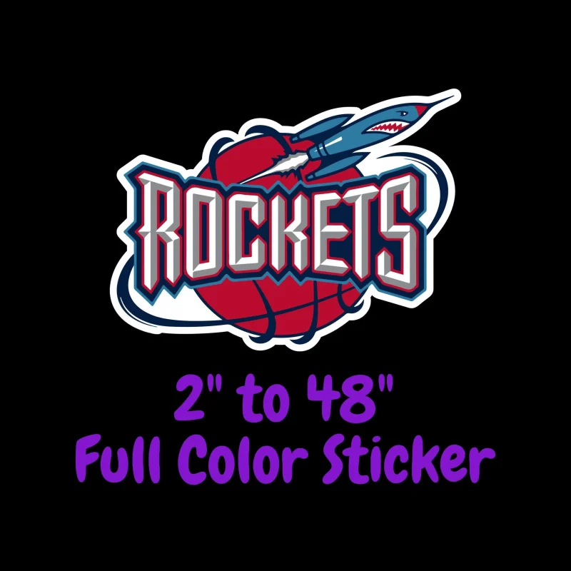 Houston Rockets Full Color Vinyl Sticker - Custom Size