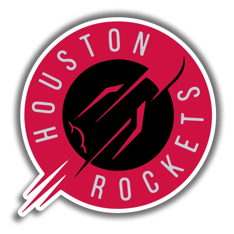 Houston Rockets - Red And Black Circle - Iron On DTF Transfer - Custom Size