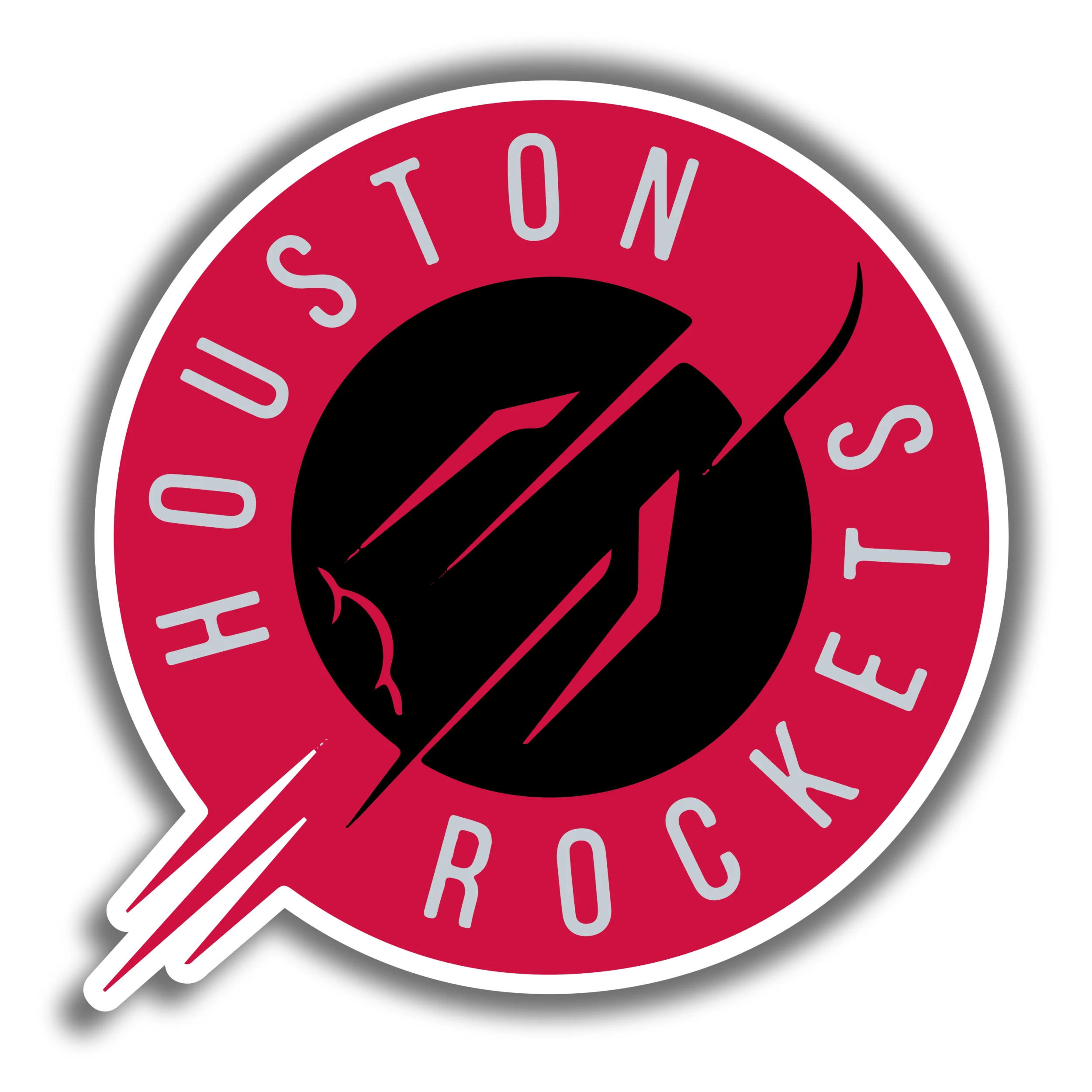 Houston Rockets - Red And Black Circle - Iron On DTF Transfer - Custom Size