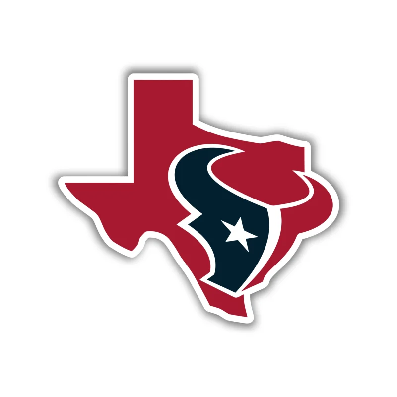 Houston Texans - Red State - Full Color Vinyl Sticker - Custom Size