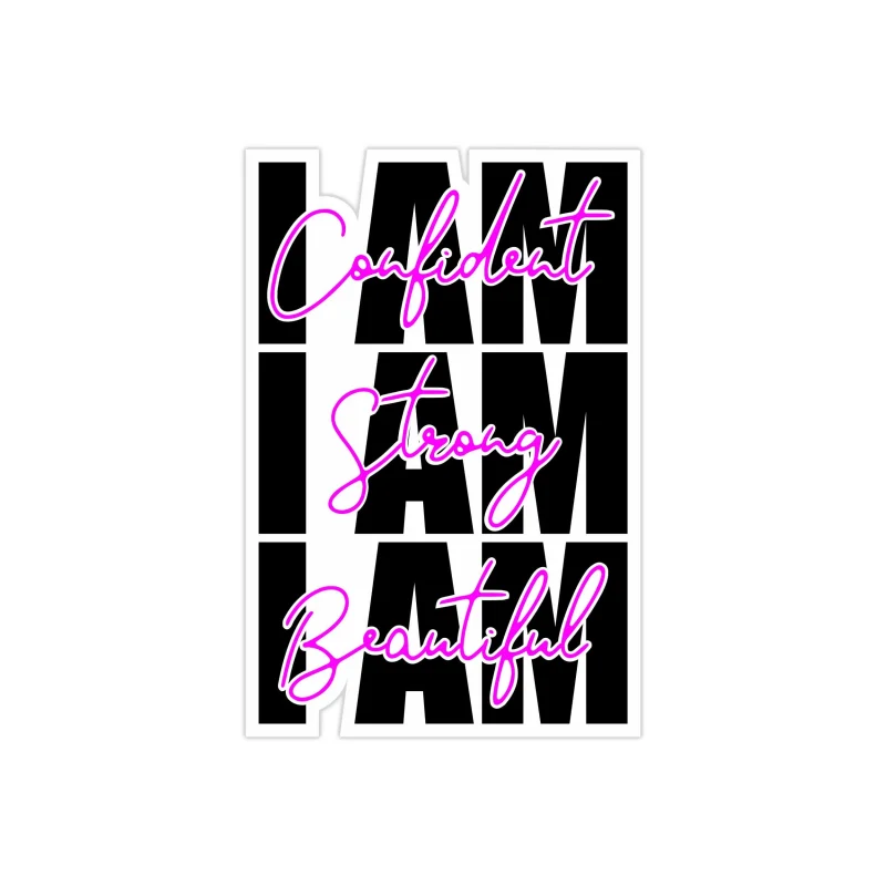 I Am Confident Full Color Vinyl Decal - Custom Size