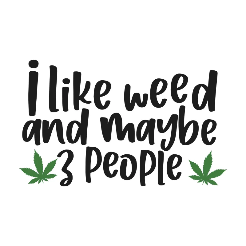 I Like Weed And Maybe 3 People - Iron On DTF Transfer - Custom Size