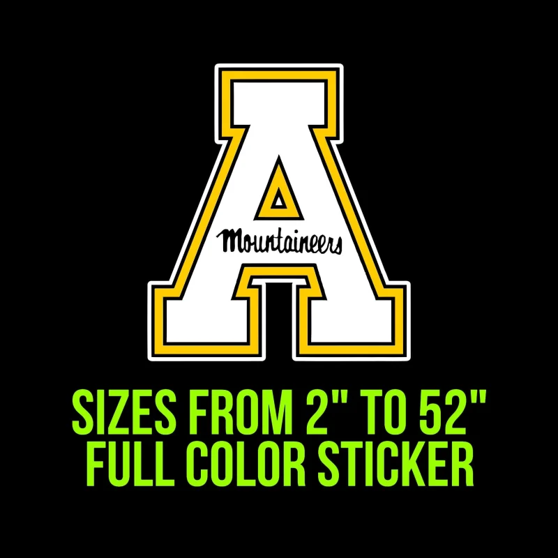 Appalachian State Mountaineers Vinyl Decal - Custom Size